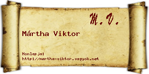 Mártha Viktor névjegykártya